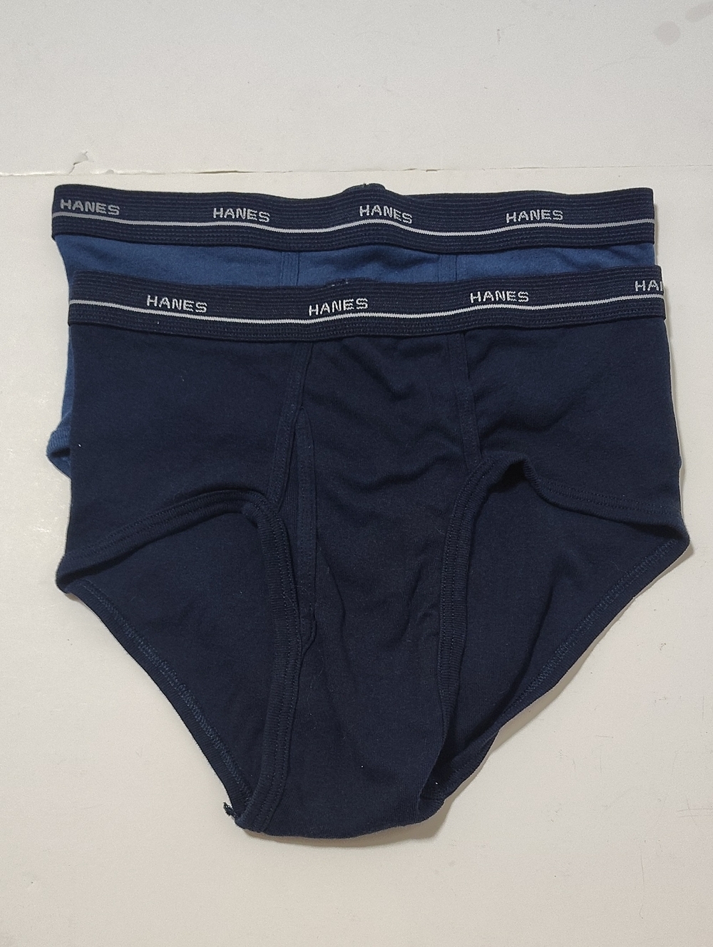 VTG Hanes Men's Briefs in Dark Blue and Blue - 2 Pack Size L/G